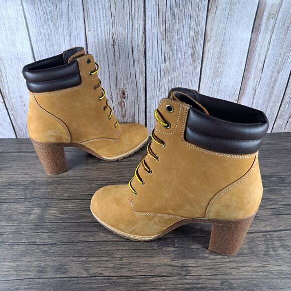 Timberland Tillston 6" Leather Nubuck Heel Boots RebotL Women's Sz 9 Tan (VGC) - Picture 5 of 8